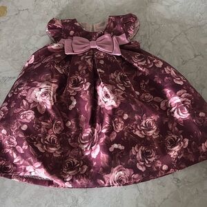 Bonnie Jean baby burgundy/pink dress